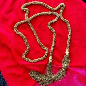 Braided long necklace